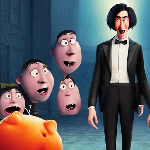 Prompt: Keanu Reeves in hotel Transylvania 4K detailed super realistic