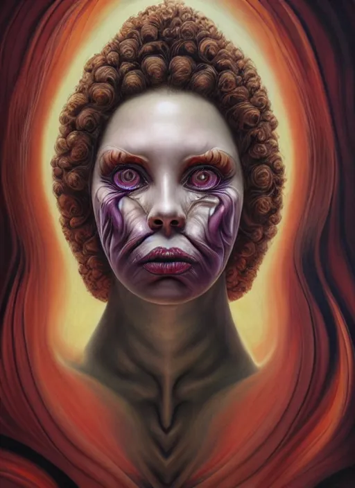 Prompt: strange surrealist, looming, biomorphic portrait of a woman with large eyes painted by jason edmiston and evelyn de morgan, fluid acrylic, airbrush, soft light, 4 k, focus on head, cinematic composition, cinematic lighting, high quality octane render, masterpiece