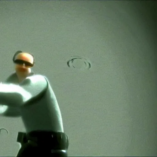 Image similar to a ( ( minion ) ) in the matrix!!!, bullet time, still from movie