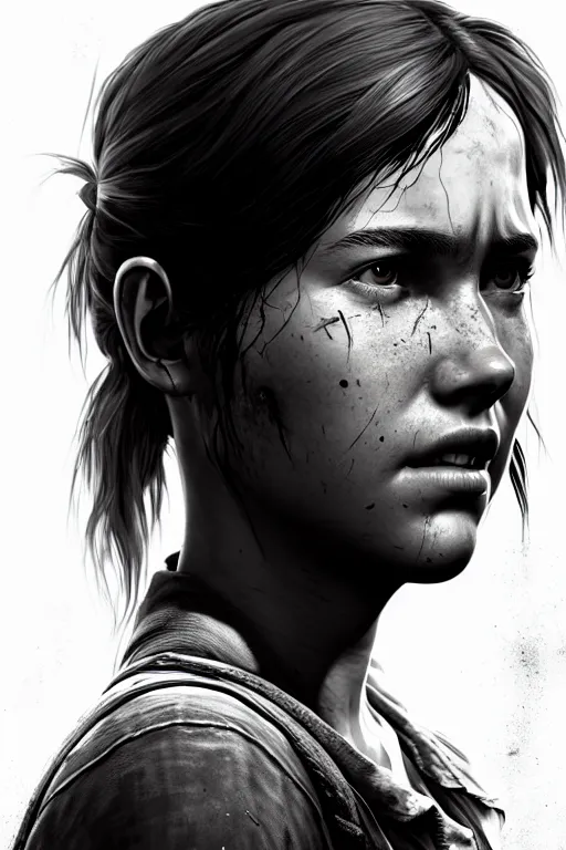 Image similar to ultra detailed facial portrait of ellie from the last of us part 2, digital art, character portrait, highly detailed, trending on artstation, cinematic lightning, sharp focus, perfect face, pretty face, fine - face, illustration, 8 k, ultra texture, artgerm