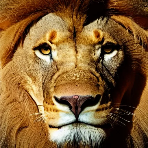 Prompt: high quality studio photography of a lion wearing ancient gold crown, solid background