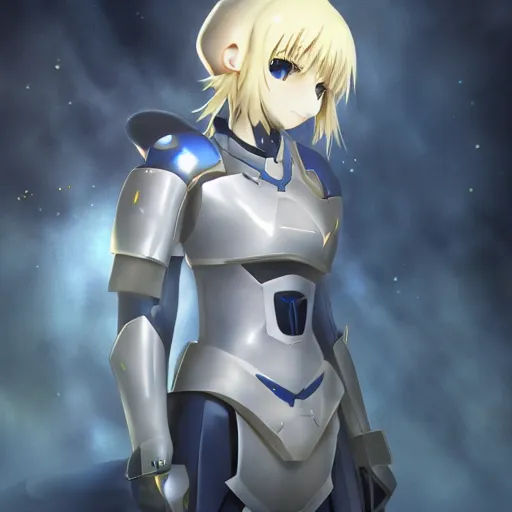 Image similar to beautiful image of saber from fate / stay night inside of a plug suit with fennec ears, high details, high resolution, noise filtered, artstation, 4 k, highly detailed, high quality