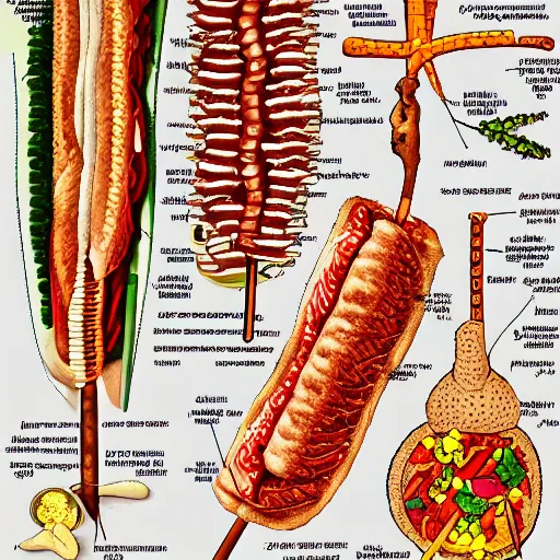 Prompt: anatomical description of a kebab