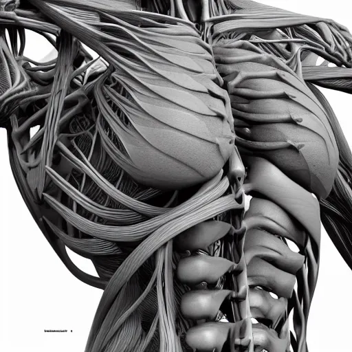 Prompt: a concept of a detailed and intricate design of a full body of human anatomy, 3 d design, great finesse organic hyper detailed, engineering blueprints, technical drawings, calculus, stained paper, hyperrealistic, ultra detailed, 4 k, octane render, unreal engine