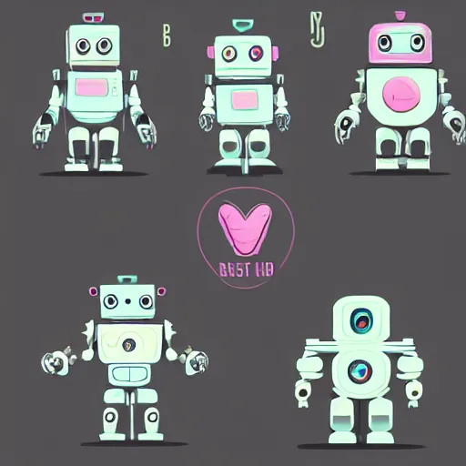 Prompt: cute!! robot centered pastel concept art by artstation vector