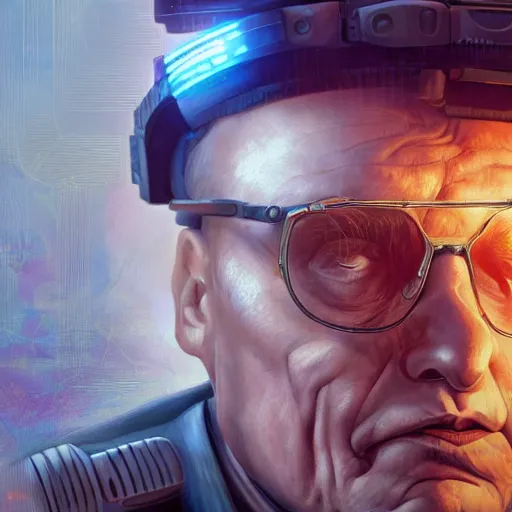 Prompt: a photograph of a cyborg josip broz tito. intricate, epic lighting, cinematic composition, hyper realistic, 8 k resolution, unreal engine 5, by artgerm, tooth wu, dan mumford, beeple, wlop, rossdraws, james jean, marc simonetti, artstation