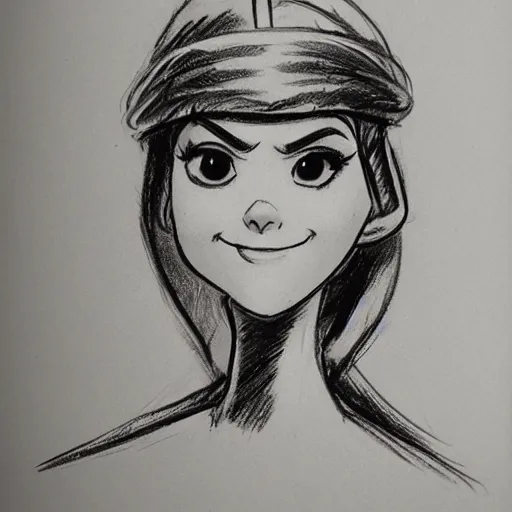 Image similar to milt kahl sketch of victoria justice as princess padme from star wars