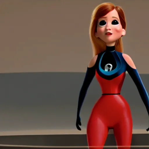 Prompt: Jennifer Lawrence in the Incredibles, pixar studio