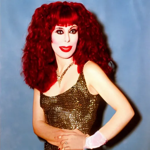 Image similar to cherry with the face of cher