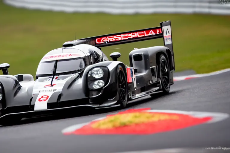 Image similar to beautiful, japanese japanese art art of the porsche 9 1 9 in heavy rain at circuit de spa - francorchamps, 8 k