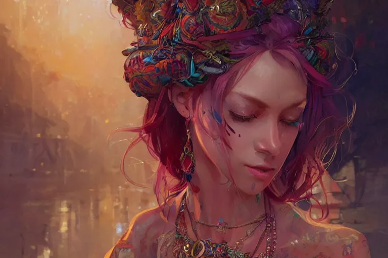 Image similar to a beautiful bohemian girl, intricate, highly detailed, digital painting, artstation, official media, anime key visual, concept art, rich vivid colors, ambient lighting, sharp focus, illustration, art by wlop