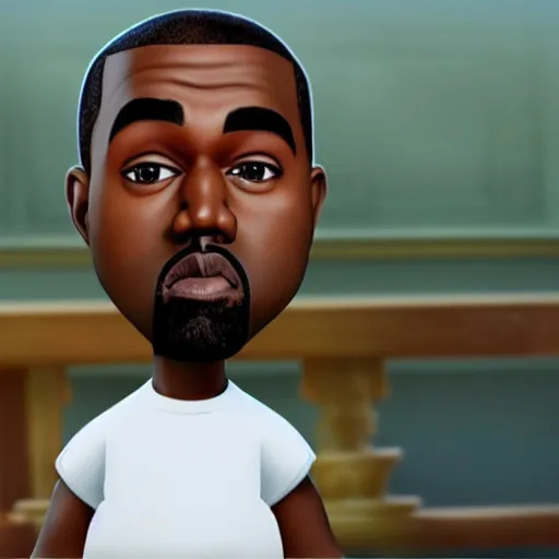 Image similar to a still of kanye west in a pixar movie. 3 d rendering. unreal engine. amazing likeness. very detailed. cartoon caricature.