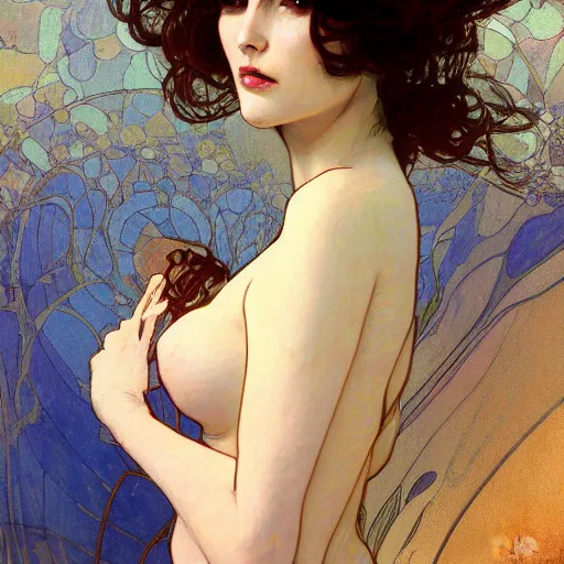 Prompt: mandelbulb portrait of a beautiful woman by gil elvgen, greg manchess, mucha, liepke, apollonia saintclair