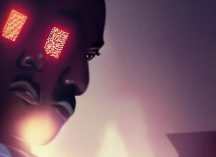 Image similar to a film still portrait of kanye west as nurse, finely detailed features, closeup of face, cinematic lighting, perfect art, night cyberpunk city, intricate, anime, gapmoe grimdark, artstation, trending on pixiv fanbox, painted by greg rutkowski makoto shinkai takashi takeuchi studio ghibli, akihiko yoshida, 4 k