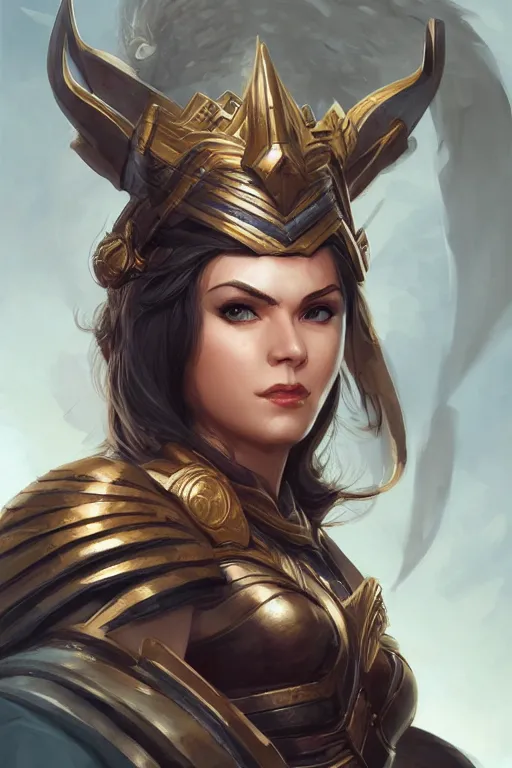 Image similar to amazon valkyrie athena, d & d, fantasy, portrait, highly detailed, headshot, digital painting, trending on artstation, concept art, sharp focus, illustration, art by artgerm and greg rutkowski and magali villeneuve