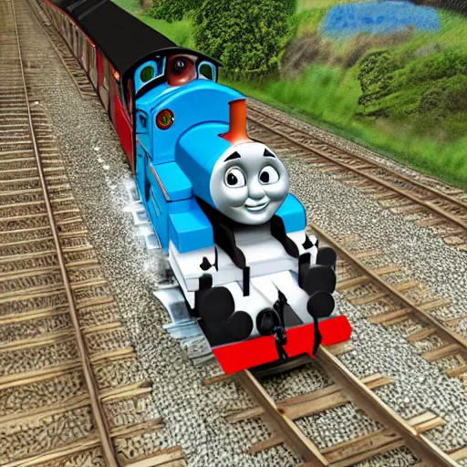 hyper detailed photo realistic thomas the tank engine | Stable Diffusion