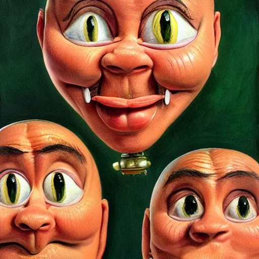 Prompt: beautiful lifelike painting of the peanut sisters, hyperreal detailed facial features and uv lighting, art by ed roth and basil wolverton