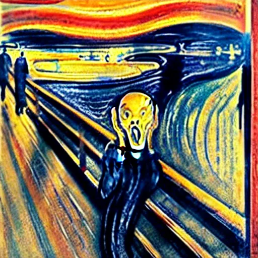 Image similar to the scream in reailistic