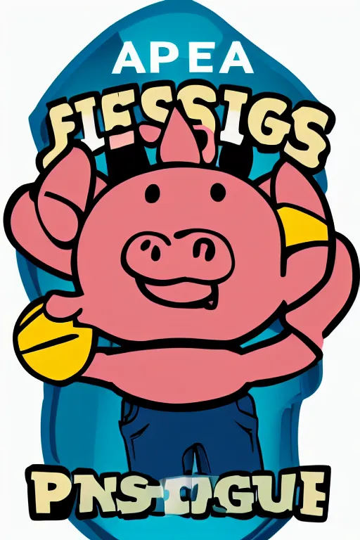 Image similar to A pig fitness coach, sticker, portrait, highly detailed, colorful, illustration, smooth and clean vector curves, no jagged lines, vector art, smooth