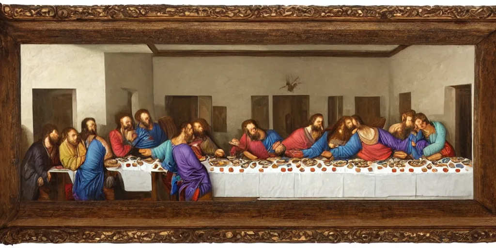 Image similar to the last supper in bishop hill colony farm by olof krans oil on board