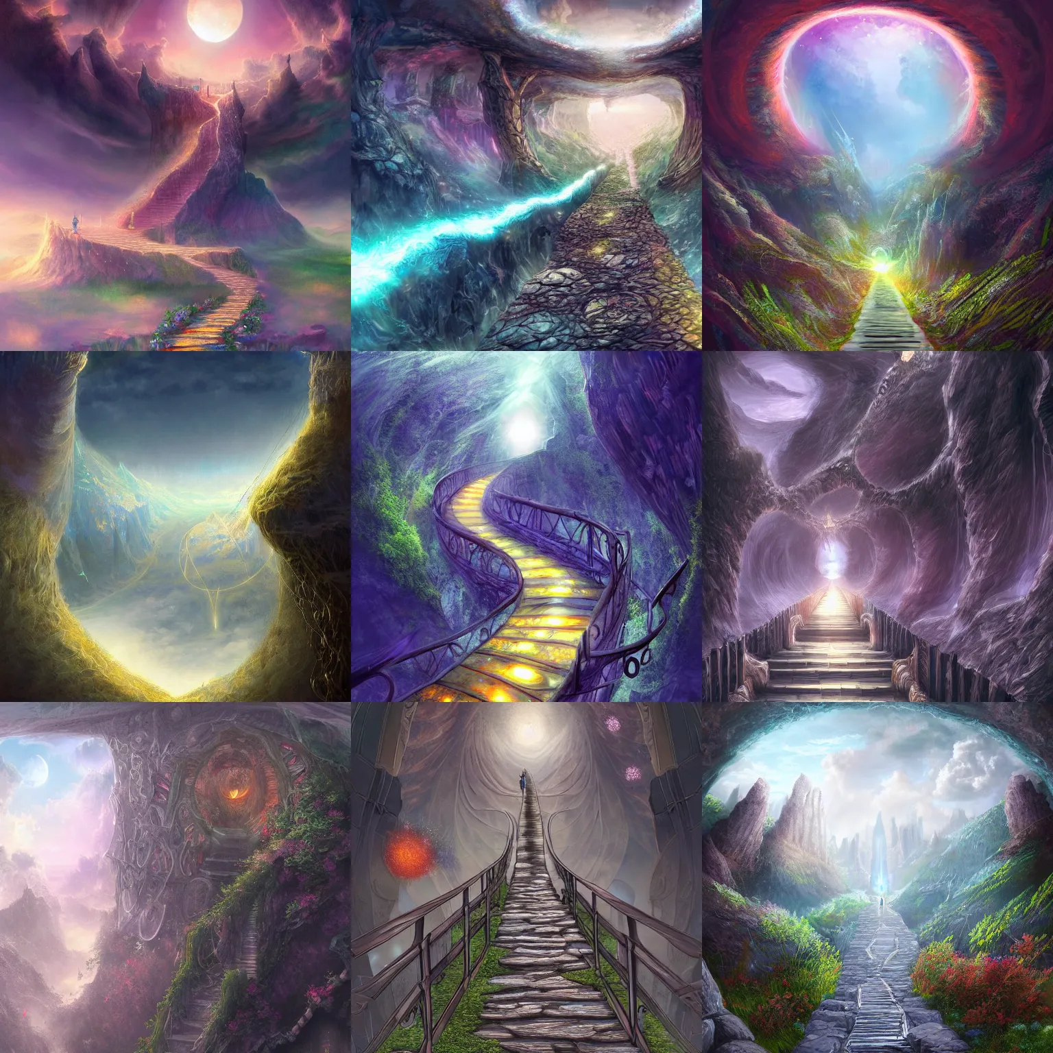 Prompt: Path to Heavens, fantasy, digital art, HD, detailed, 4k.