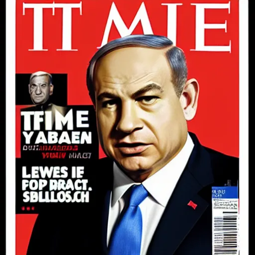 Image similar to fat, old Benjamine Netanyahu on the cover of TIME Magazine