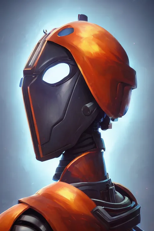 Image similar to epic mask helmet robot ninja portrait stylized as fornite style game design fanart by concept artist gervasio canda, behance hd by jesper ejsing, by rhads, makoto shinkai and lois van baarle, ilya kuvshinov, rossdraws global illumination radiating a glowing aura global illumination ray tracing hdr render in unreal engine 5