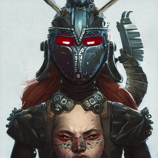 Image similar to cyberpunk viking helmet mask warrior goddess robot ninja fantasy, art gta 5 cover, official fanart behance hd artstation by jesper ejsing, by rhads, makoto shinkai and lois van baarle, ilya kuvshinov, ossdraws