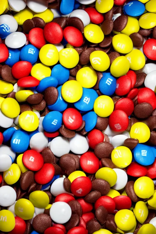 Image similar to a single yellow m & m candy with white arms and legs holding a microphone, a yellow sphere wearing a white baseball cap, eminem as a m & m candy standing on a floor covered with m & m candies, m & m candy dispenser, m & m plush!!!, unreal engine, studio lighting, unreal engine, volumetric lighting, artstation