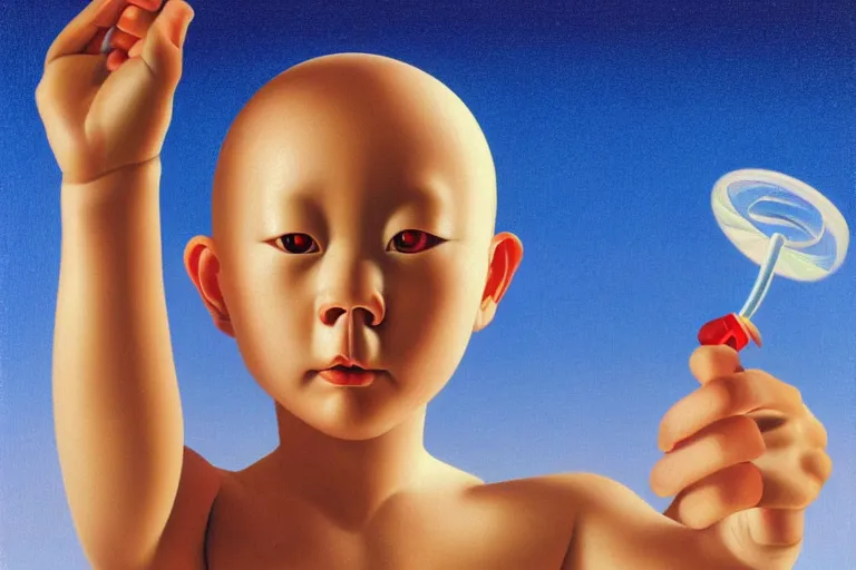 Prompt: toy figure by shusei nagaoka, oil on canvas, surrealism, neoclassicism, simple, renaissance, hyper realistic, cell shaded, 8 k