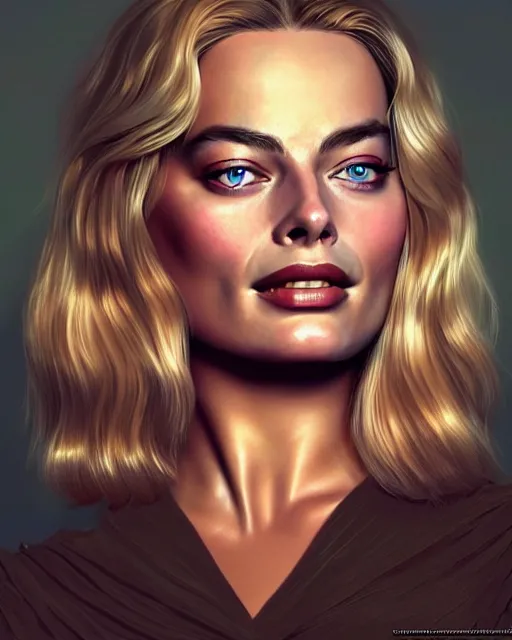 Prompt: Full view realistic portrait of actress margot robbie, detailed and realistic, soft lighting, intricate details, realistic, full view, Artstation, CGsociety