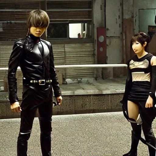 Prompt: Kamen rider black scene , movie from Japan, by toei company