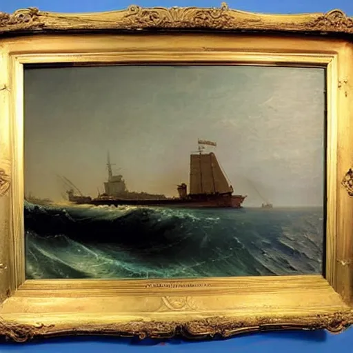 Image similar to uss submarine hmcs thresher painting by hubert robert aivazovsky detailed