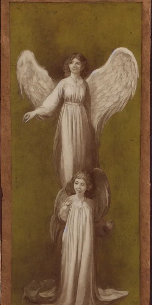 Prompt: full body portrait of young women with angel wings