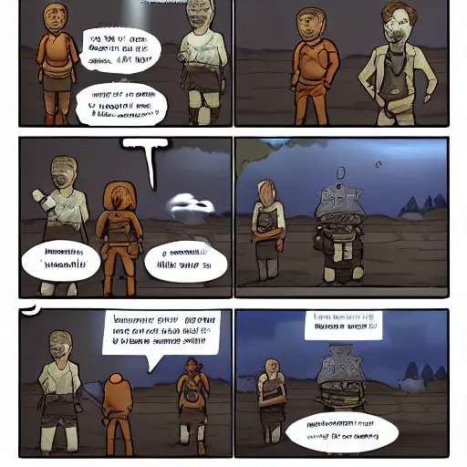 Image similar to a realistic artstation rimworld comic