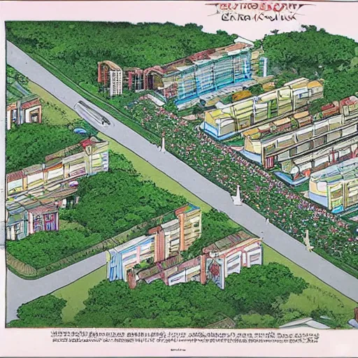 Prompt: a housing estate in singapore, by satoshi kon