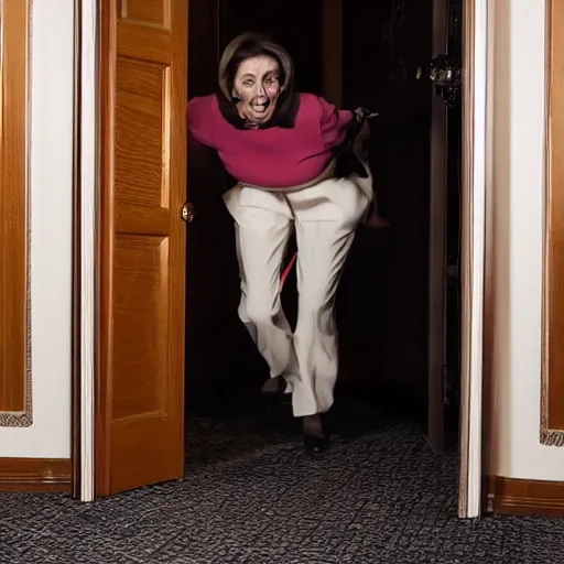 Image similar to Nancy Pelosi crawling out of the backrooms, trailcam footage