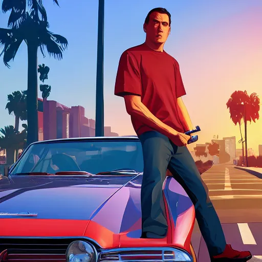 niko bellic as a character in GTA vice city, game, Stable Diffusion