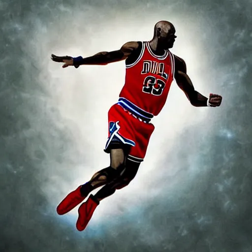 Prompt: “hyperrealistic mixed media high resolution image of michael jordan as superman, dunking a basketball, stunning 3d render inspired art by István Sándorfi and Greg Rutkowski and Unreal Engine, perfect symmetry, dim volumetric lighting, 8k octane beautifully detailed render, post-processing, extremely hyper-detailed, intricate, epic composition, highly detailed attributes, highly detailed atmosphere, cinematic lighting, masterpiece, trending on artstation, very very detailed, masterpiece, stunning, flawless structure, lifelike texture, perfection,”