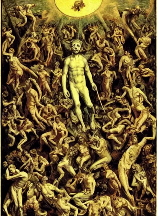 Image similar to hell, purgatory and heaven. divine comedy
