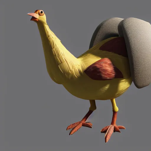 Image similar to 3d render of a turkey, pixar