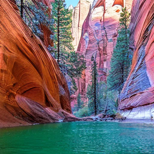 Image similar to architecture built into the side of zion nation park, the narrows, light, beauty