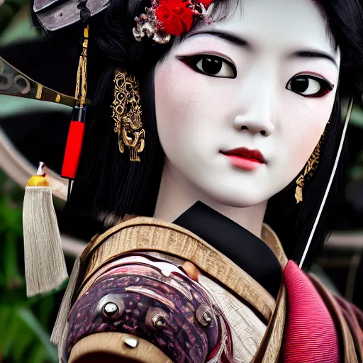 Image similar to hi resolution geisha portrait yasutomo oka steampunk 8 k ultrarealistic