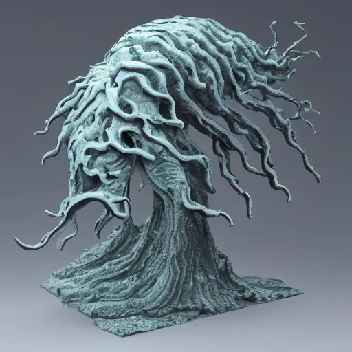 Image similar to dendritic hyperdimensional monster rising from sea, 5 5 mm