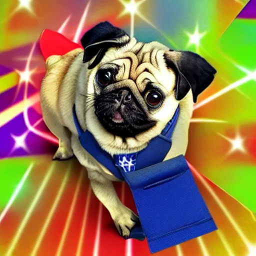 Image similar to Pug on America’s Got Talent, dancing