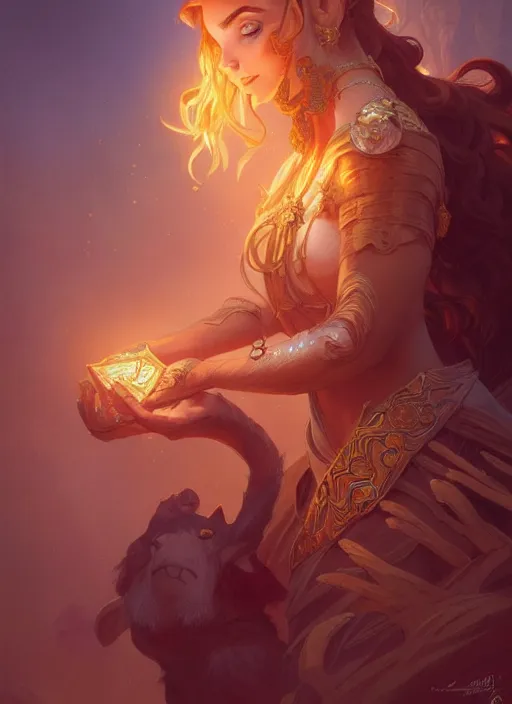 Image similar to simba, d & d, fantasy, intricate, elegant, highly detailed, digital painting, artstation, concept art, matte, sharp focus, illustration, hearthstone, art by artgerm and greg rutkowski and alphonse mucha