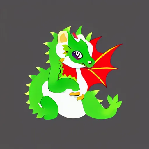 Image similar to vector art of welsh dragon and cute panda mixed, intercrossed, chimera, welsh flag, adobe illustrator