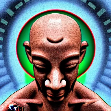 Image similar to zportre of an adhd psychonautistic trader in shape of zen devil, digital painting, highly detailed