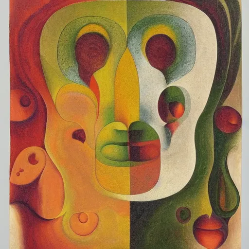 Image similar to floral face portrait by leonetto cappiello and wojciech siudmak and ernst fuchs, anni albers, oil on canvas