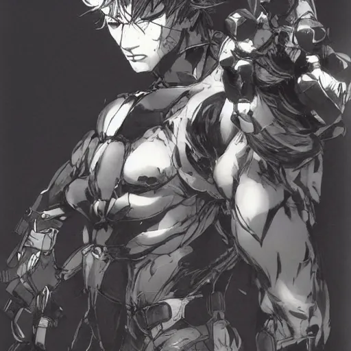 Image similar to an anthro wolf, Yoji Shinkawa